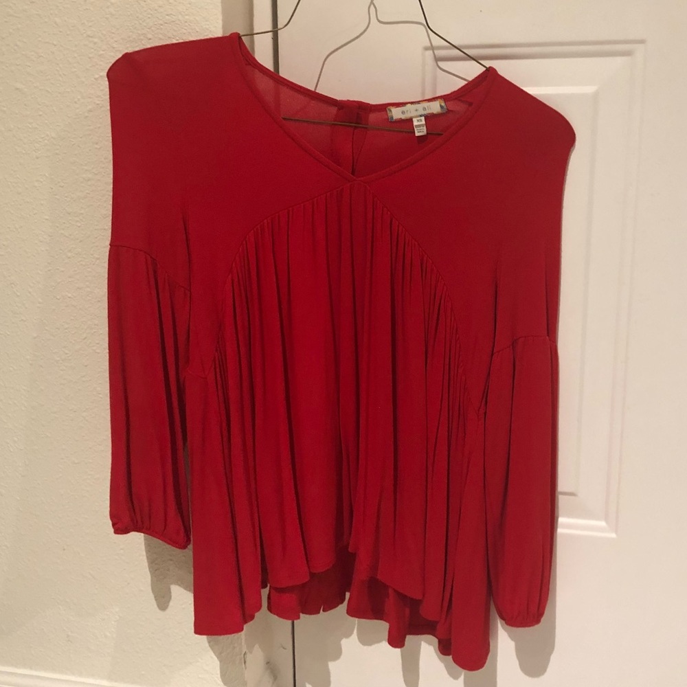 Eri Ali Anthropologie XS Red Shay Blouse
